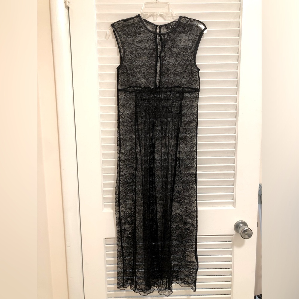 BCBG Maxazria Black Lace Slip Dress